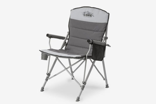Core Equipment Folding Padded Hard Arm Chair With Carry Bag.